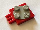 LEGO Turntable Red/Oldgray 2x2 Plate with Hinge Ref 251c01 / 6799 6027 6056 6011