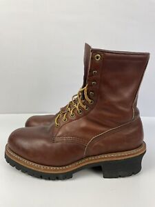 Red Wing 4418 Logger Steel Toe Utility Work Boot Brown Leather Men’s Size 9 EE