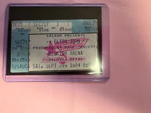 Elton John Ticket Stub Sept 29th 1984 Reunion Arena, Dallas Texas