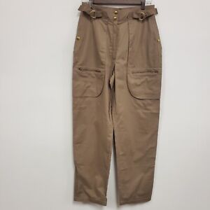 Escada Womens Cargo Pants Size 38 DE 8 US Brown High Rise Straight Leg Buckles