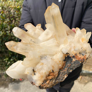 New Listing3.96LB Natural white crystal cluster point mineral specimen Chakras Healing
