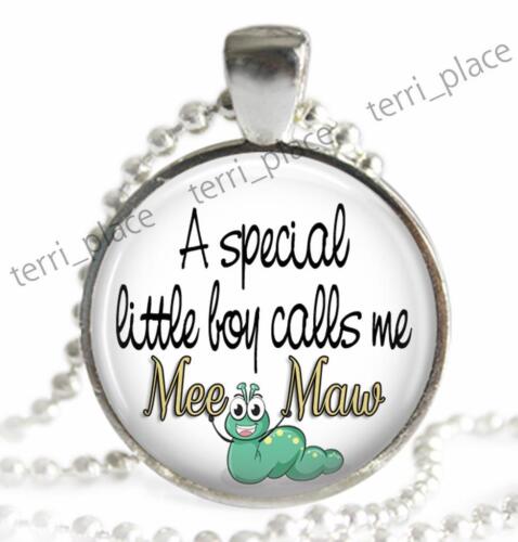 Little Boy Calls Me Mee Maw Glass Pendant Charm Unique Grandmother Gift