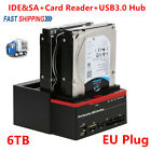 External HDD Hard Drive Docking Station Card Reader EU Plug 6TB Duplicator Q4R1
