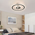 Modern Ceiling Fan Light Dimmable LED Chandelier Flush Mount Lamp 3-Speed+Remote