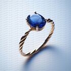 Genuine Blue sapphire Diamonds ring 14k gold size all Blue sapphire wedding ring