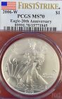 2006-W SILVER EAGLE PCGS MS-70 FIRST STRIKE FROM 20TH ANNIV GOLD AND SILVER SET