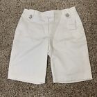 Escada Italy Womens High Waisted Shorts White Crystal Buttons Size 40 L
