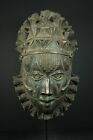 African BENIN Bronze Ceremonial OBA King Mask - BENIN City Nigeria TRIBAL ART