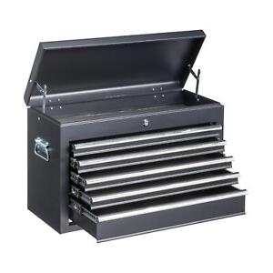 Portable Metal Tool Chest with 5 Drawers and Drawer Lock Bar Tool Storage Box