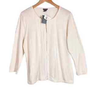 NWT Ann Taylor Ivory Cardigan Silk and Cashmere Tuxedo Front Size XL