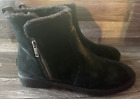 UGG Womens ROMELY Zip Fashion Boots Size 10 Black Suede Ankle Zip Up EUC