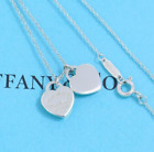 TIFFANY & Co. Return to Mini Double Silver Heart Pendant Necklace SV925