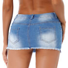 US Womens Y2K Denim Mini Skirt Washed Pockets Jean Slim Fit Short Skirt Clubwear