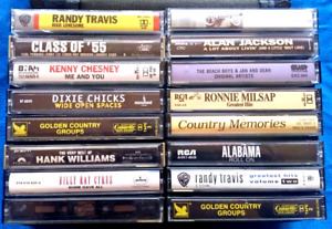 New Listing16 Country Music Cassette Tapes with Storage Carry Case Mixed Artists Lot