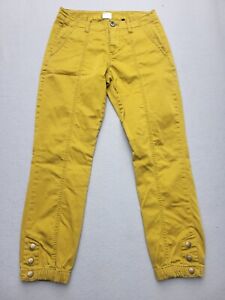 Cabi Womens Pants 2 Yellow Jogger Button Detail