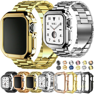 Metal iWatch Strap Band Case For Apple Watch Series 9 8 7 6 5 4 3 2 SE 41 44 45