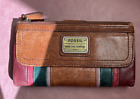Fossil Long Live Vintage 1954 Striped Multi Colored Clutch Wallet 4
