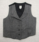 Wah Maker Frontier Clothing Vest Adult M Western Grey Tweed 4 Pocket USA