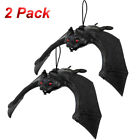 2pcs Halloween Hanging Rubber Bats Realistic Spooky Vampire Bat For Party Decor
