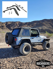 1997-2006 Wrangler Frameless Bowless Soft Top with Mounting Hardware Black Denim (For: Jeep)