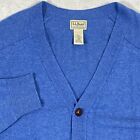 LL Bean Lambswool Cardigan Men’s Size Large Blue Button Up Grandpa Sweater