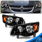 Headlights For 11-20 Dodge Grand Caravan 08-16 Chrysler Town&Country Black lamps (For: 2008 Chrysler Town & Country Touring)