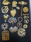 Goldtone Brooches And Pin Lot