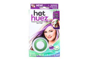 Hot Huez Temporary Hair Chalk-Set Fiery Fuschia | Neon Green Fun Hair Colors