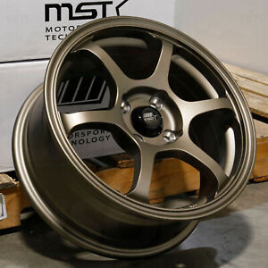 15x6.5 Matte Bronze Wheels MST MT40 4x100 38 (Set of 4)  73.1