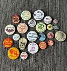 Vintage Button Pin Lot Funny Political Military Sports Scouting Music