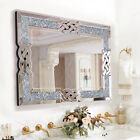 XXL Large Crystal Crush Diamond Mirror Vanity Silver Decorative Wall Hang Mirror
