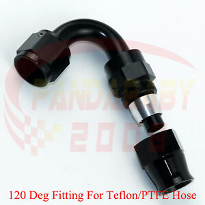 Swivel AN6 -6 6AN AN8 -8 8AN PTFE hose end e85 elbow fitting 120 Degree adapter