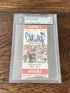 Charles Haley NFL Debut Ticket Stub Signed Beckett 7 Auto grade 10 Hall Of Fame