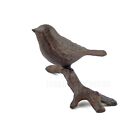 Perched Bird On Branch Figurine Rustic Cast Iron Table Top Shelf Decor Brown