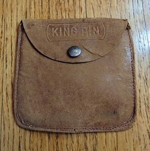 Vintage Leather King Pin Chewing Tobacco Pouch Holder Snap 3.5