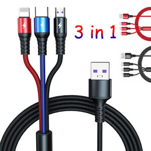 Fast USB Charging Cable Universal Multi Function Cell Phone Charger Cord 3 in 1