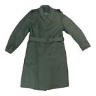 Vintage US Military Army Men's Belted Olive Green Trench Coat Wool Liner Medium