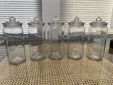Glass Containers W/ Lids 9” Tall Glass Lids Wedding Centerpieces Craft Set Of 5