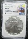 2022 MAINE STATE SERIES AMERICAN EAGLE 1 OZ .999 FINE SILVER DOLLAR NGC MS 70