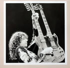 LED ZEPPELIN POSTER PAGE . 1975 EARLS COURT JIMMY PAGE GIBSON DOUBLE NECK . H49