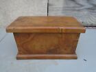 Antique Primitive Lidded Solid Exotic Burled Wood Hand Carved Box Chest 14X7X8