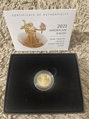 New Listing2021 W 1/10 American Eagle One-Tenth Ounce Gold Proof Coin(21EEN)