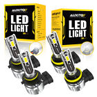 4x AUXITO 9005 H11 LED Combo Headlight Bulbs High Low Beam Kit Extremely White