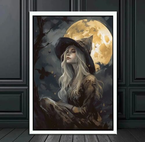 Halloween Witch Canvas Poster Wall Art Home Decor