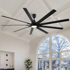 84In Super Large Black LED Ceiling Fan with Light & Remote for Indoor Outdoor