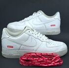 Nike Mens 11 White Air Force 1x Low Supreme Box Logo Sneaker Shoes CU9225-100