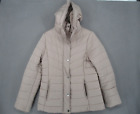 Forever New Jacket Womens 12 Pink Hooded Pockets Puffer Full Zip Fleece Snap