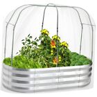 Raised Garden Bed with Greenhouse Frame and 3 Covers, Galvanized Metal 4x2x1 ft