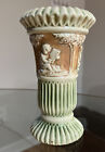Roseville Pottery Donatello Cherub Art Vase 1916 - Green  White Brown 7