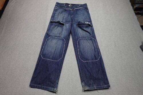 Marithe Francois Girbaud Jeans Mens 38x32 Blue Cargo Baggy Skater Loose Fit